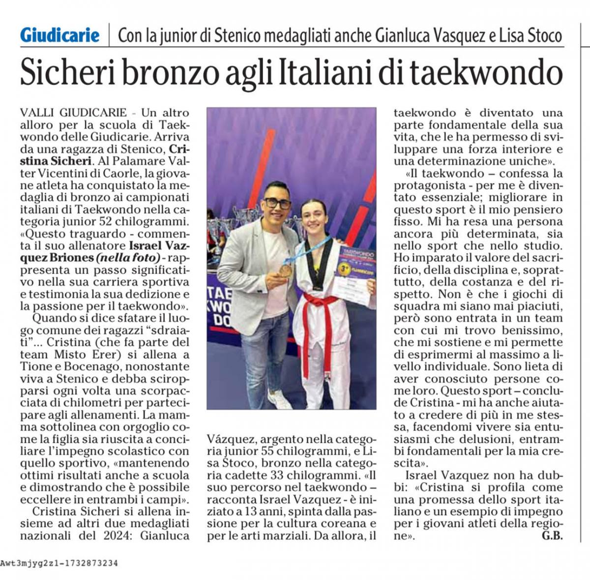 <b>Sicheri</b> bronzo agli Italiani di taekwondo